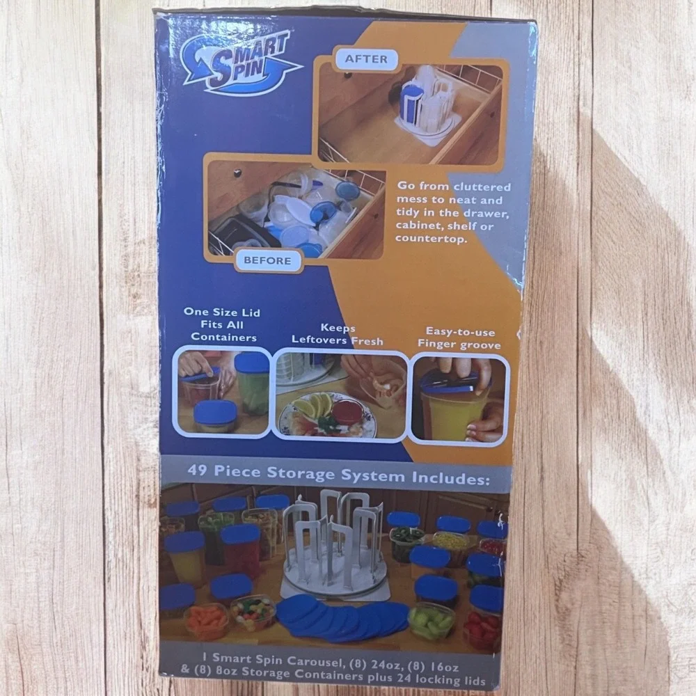 Smart Spin 49 Piece‎ Storage System Organizer Containers Lids As Seen On TV NEW
